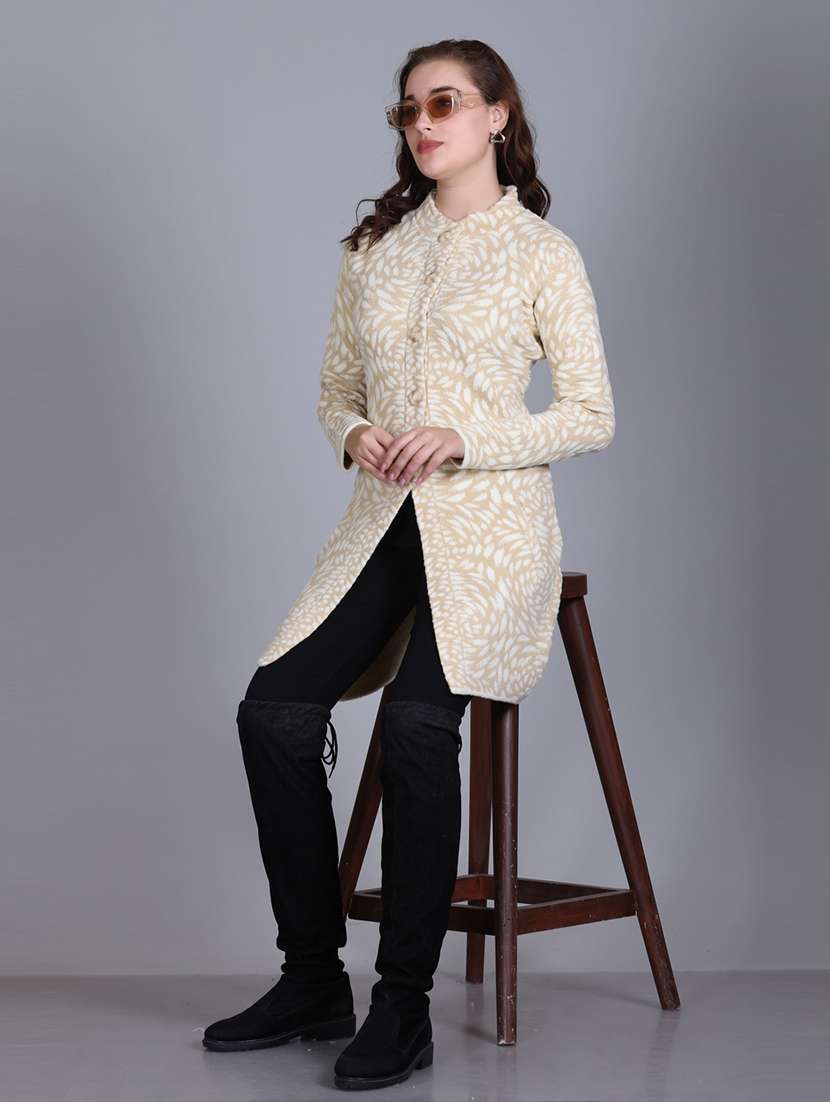 women self design long line coatigan - 21711814 - Standard Image - 3