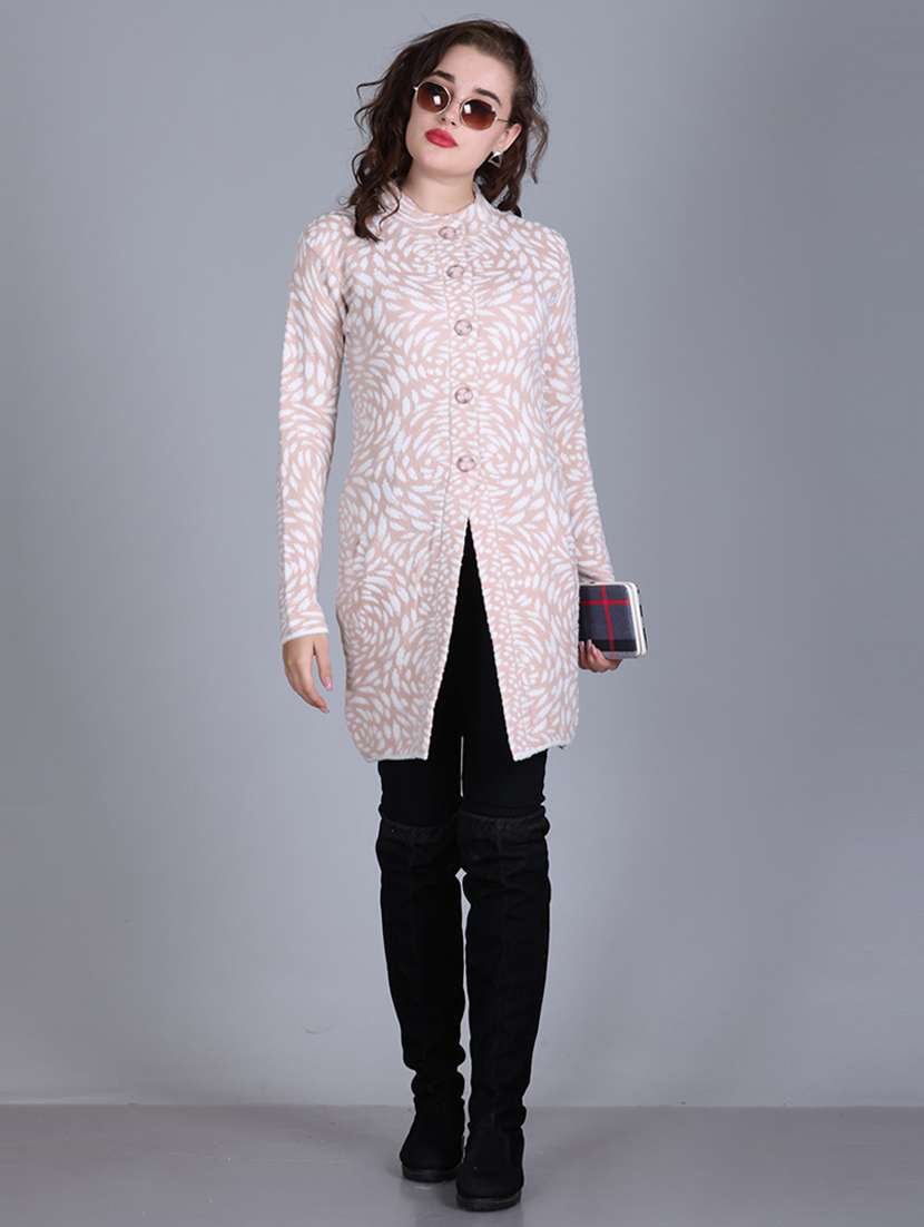 women self design long line coatigan - 21711815 - Standard Image - 3