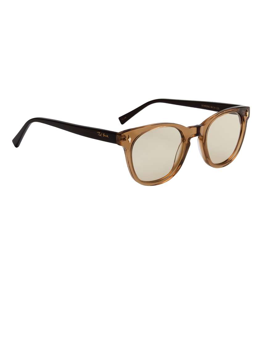 ted-smith unisex light brown premium italian acetate sunglasses with  polarized lenses for men & women - 21711817 -  Standard Image - 3