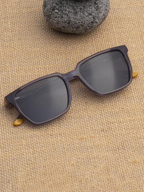 ted-smith unisex black premium italian acetate sunglasses with  polarized lenses for men & women - 21711823 -  Standard Image - 0