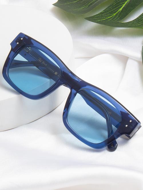 ted-smith unisex blue premium italian acetate sunglasses with  polarized lenses for men & women - 21711834 -  Standard Image - 0