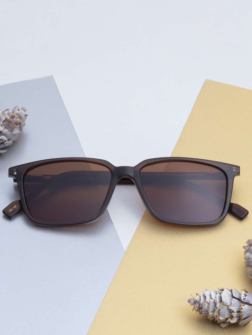 ted-smith unisex brown premium italian acetate sunglasses with  polarized lenses for men & women