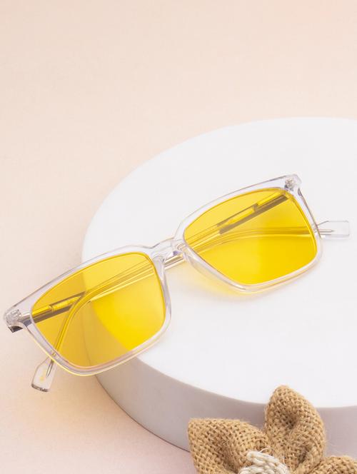 ted-smith unisex yellow premium italian acetate sunglasses with  polarized lenses for men & women - 21711855 -  Standard Image - 0