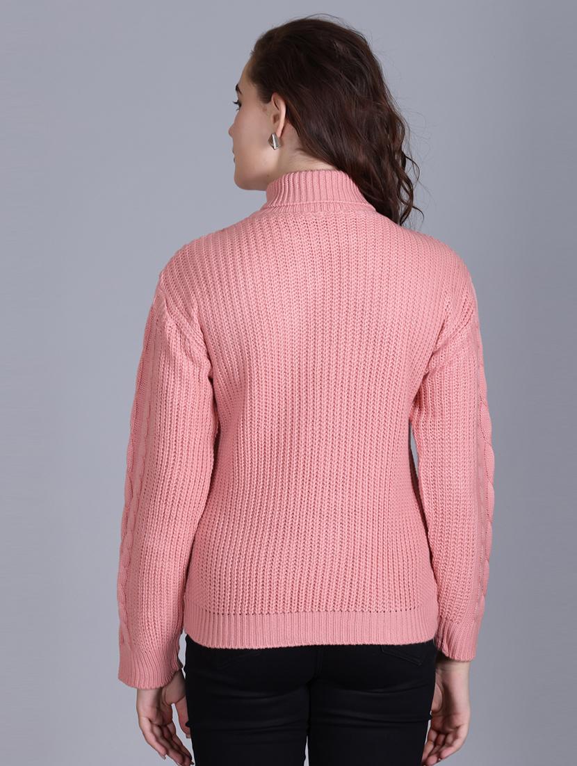 women long sleeves self design pullover - 21711899 - Standard Image - 3