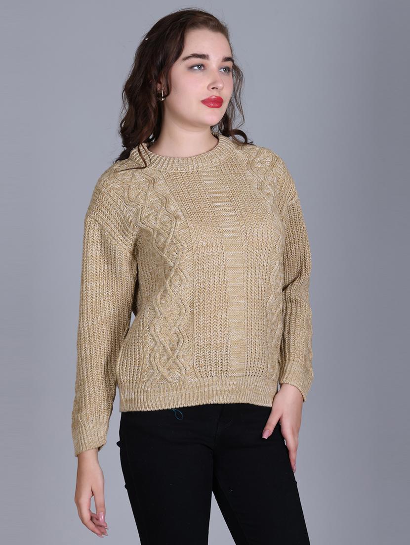 women long sleeves self design pullover - 21711900 - Standard Image - 3