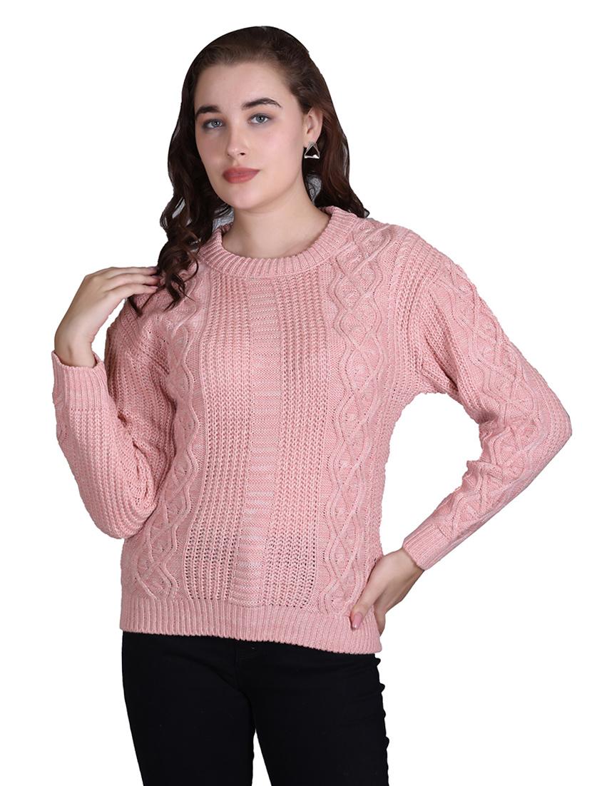 women long sleeves self design pullover - 21711901 - Zoom Image - 0