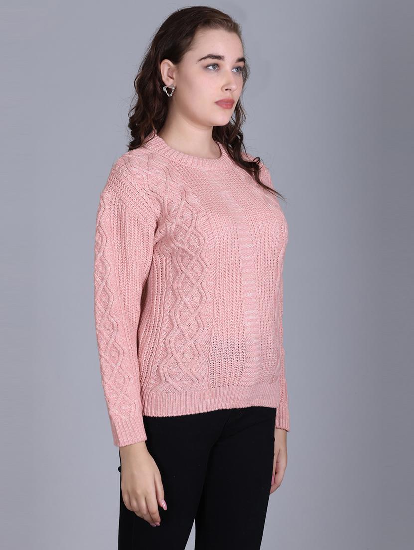 women long sleeves self design pullover - 21711901 - Standard Image - 3