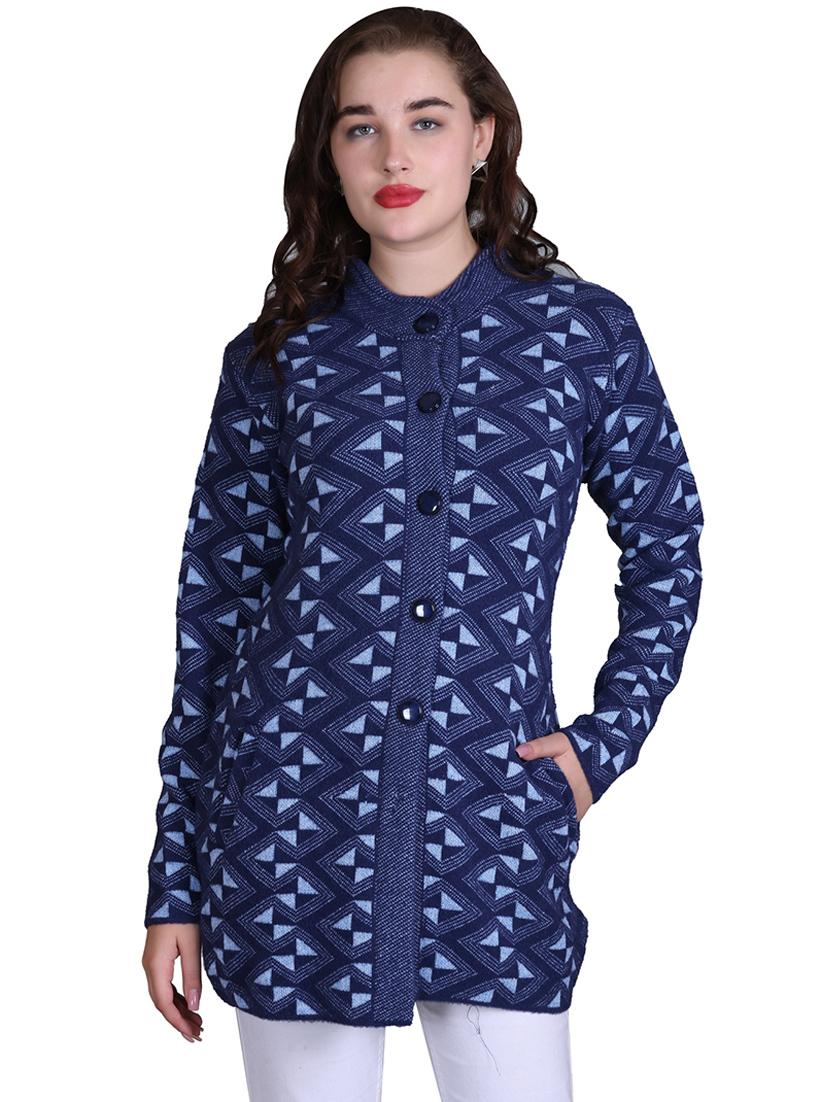 women self design long line coatigan