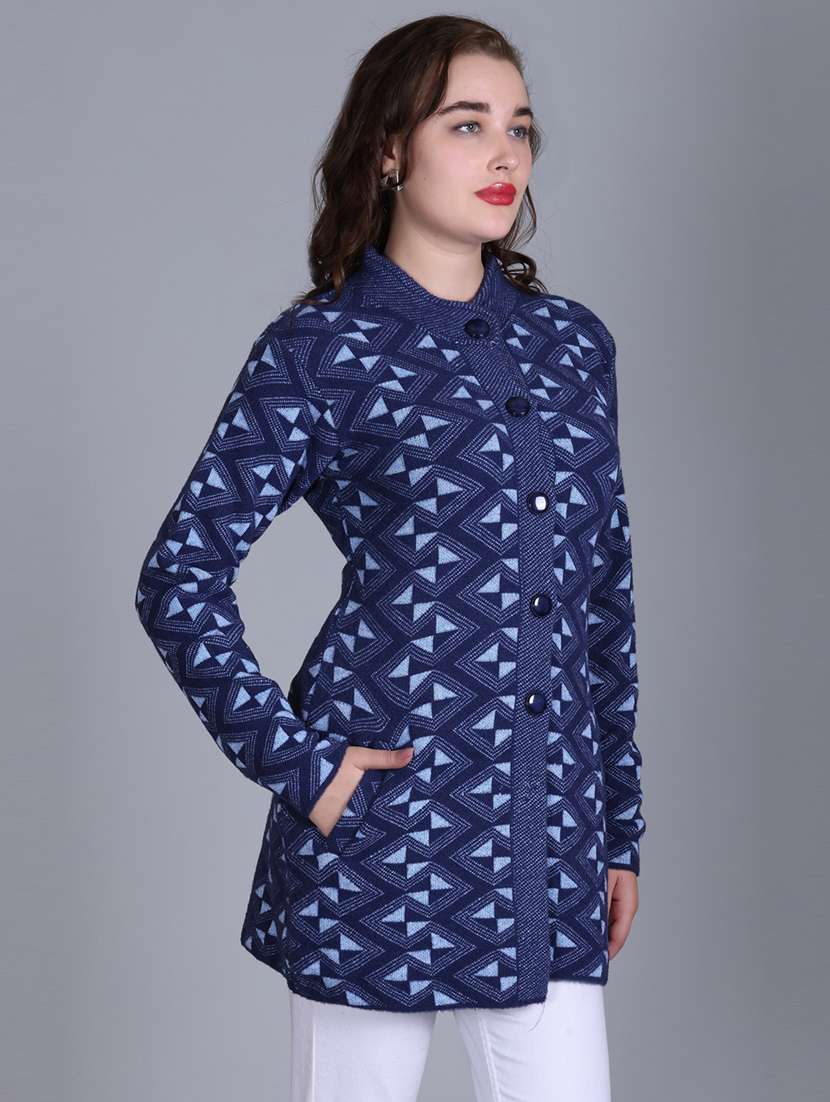 women self design long line coatigan - 21711910 - Standard Image - 3