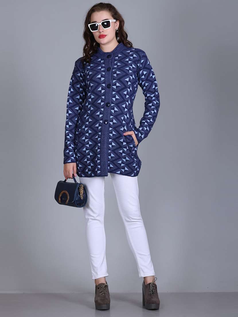 women self design long line coatigan - 21711910 - Standard Image - 5