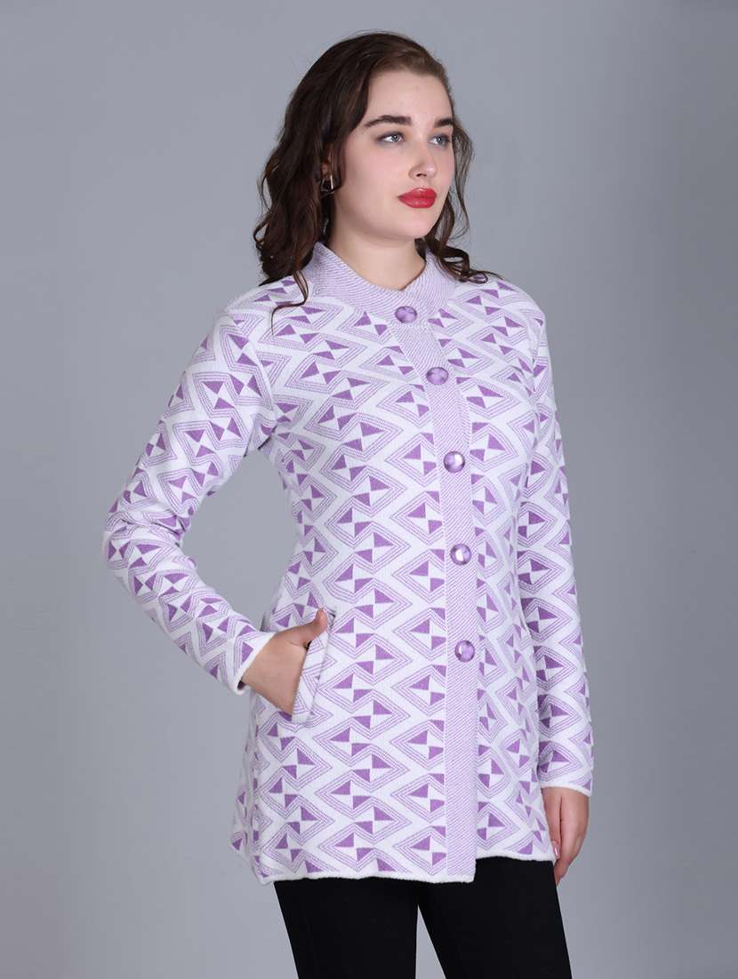 women self design long line coatigan - 21711911 - Standard Image - 3
