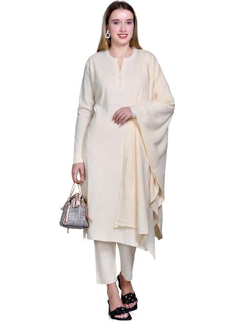 women self design long sleeve suit set - 21711916 - Standard Image - 0