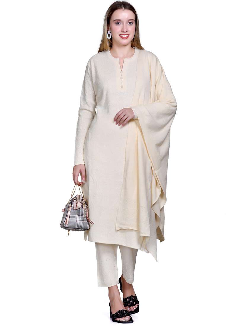 women self design long sleeve suit set - 21711916 - Zoom Image - 0