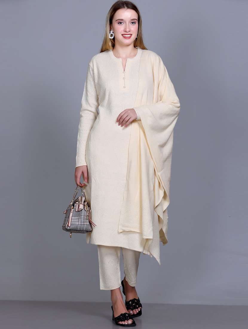 women self design long sleeve suit set - 21711916 - Standard Image - 5