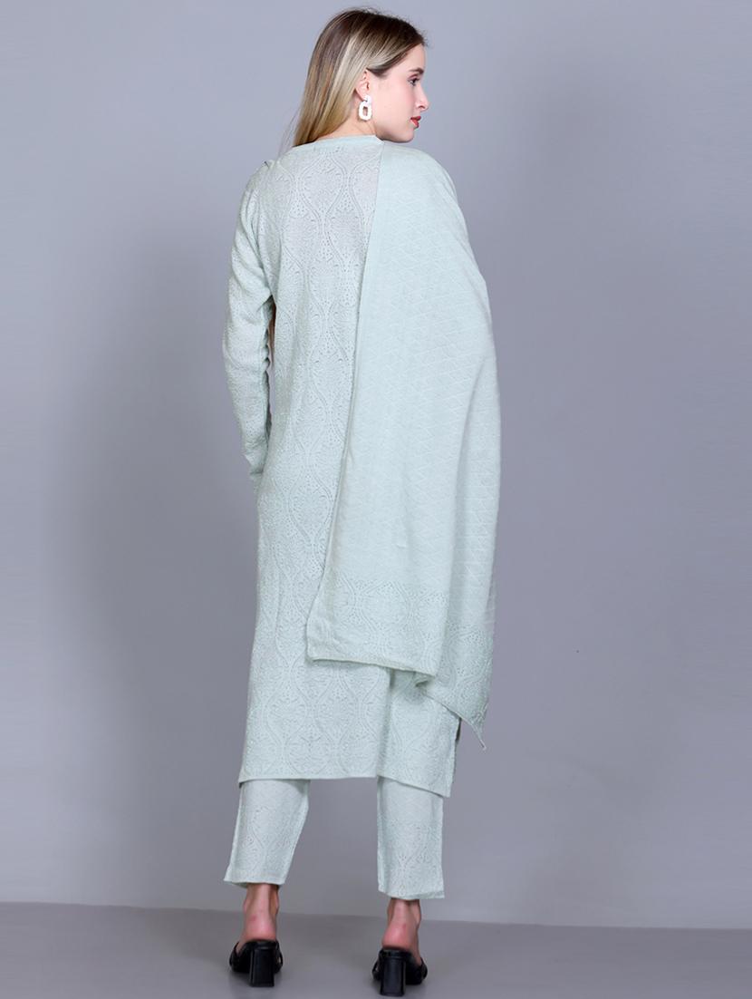 women self design long sleeve suit set - 21711917 - Standard Image - 5