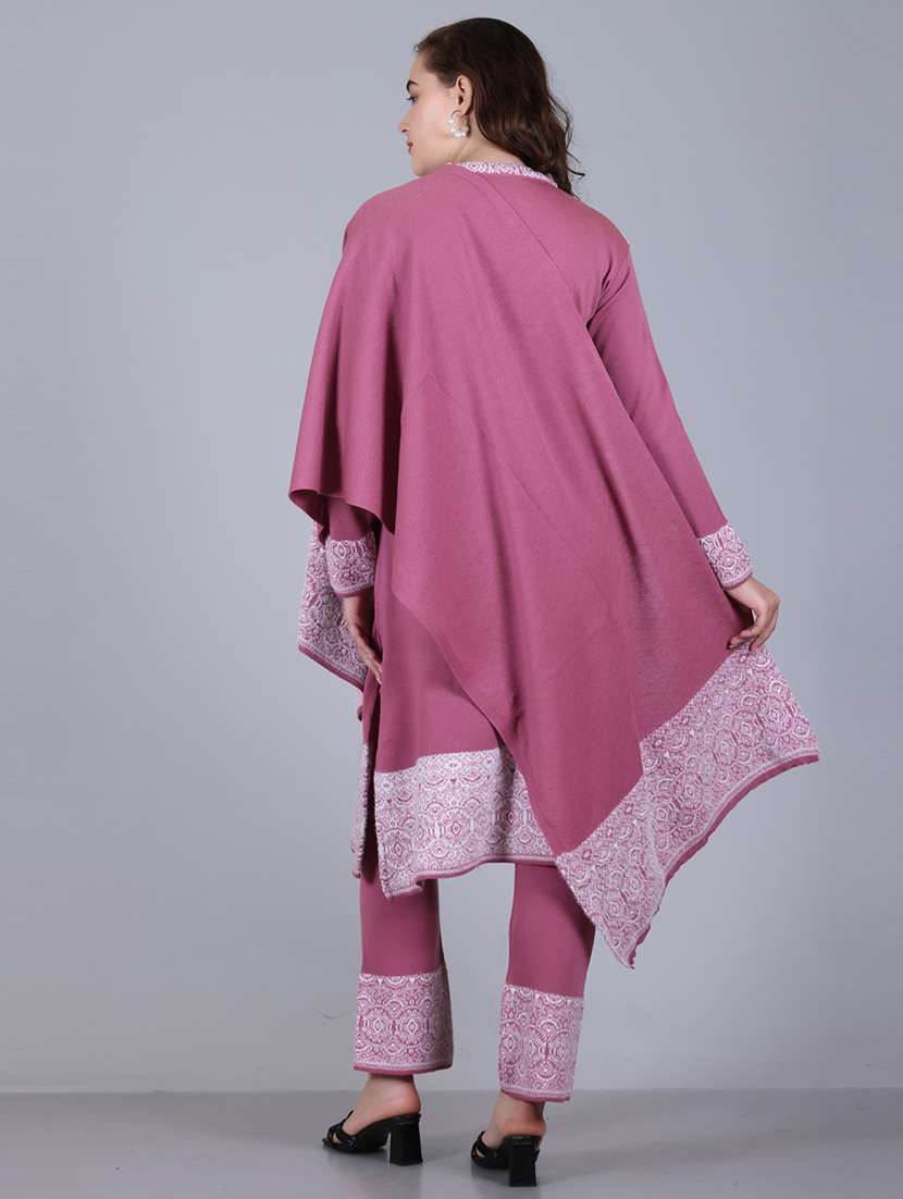 women self design long sleeve suit set - 21711919 - Standard Image - 5