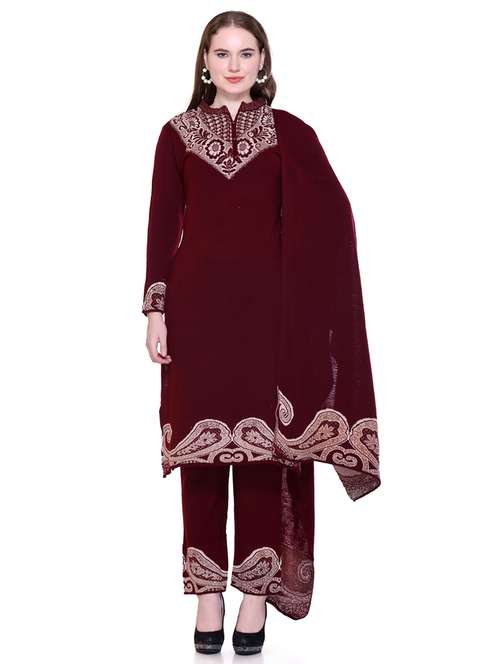 women self design long sleeve suit set - 21711921 - Standard Image - 0