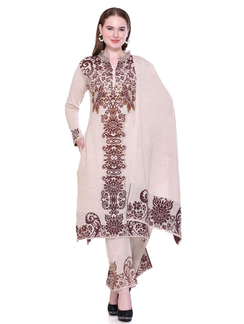 women self design long sleeve suit set - 21711922 - Zoom Image - 0