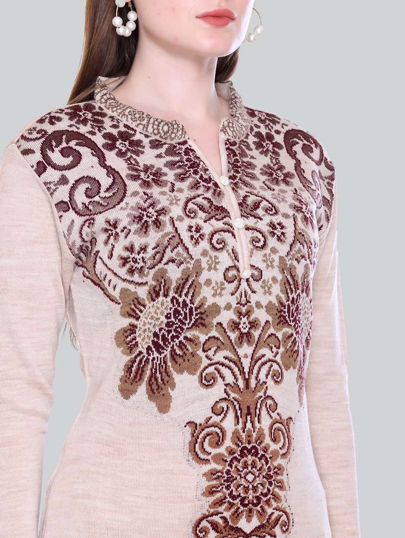women self design long sleeve suit set - 21711922 - Standard Image - 8