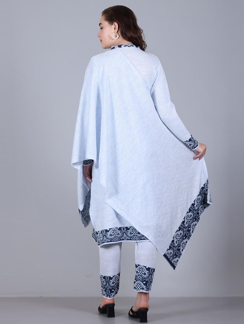 women self design long sleeve suit set - 21711924 - Standard Image - 5