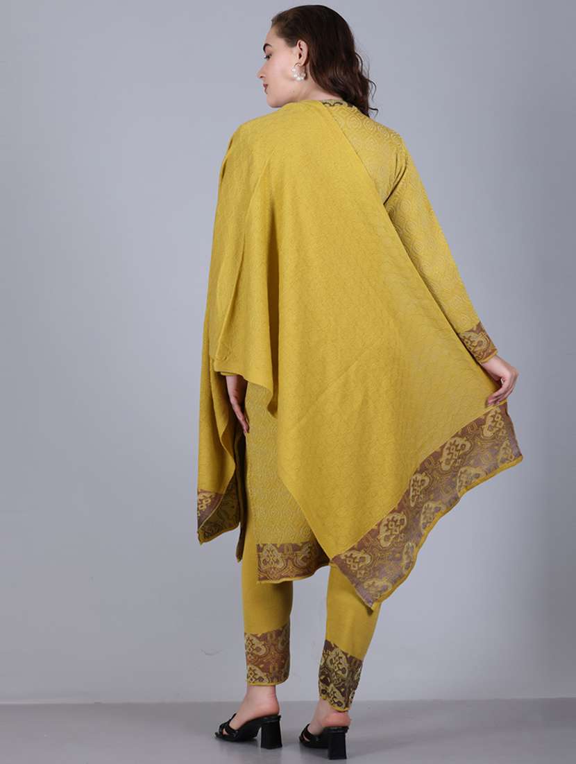 women self design long sleeve suit set - 21711925 - Standard Image - 5