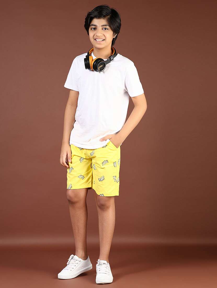 boys yellow printed mid rise shorts - 21711992 -  Standard Image - 3