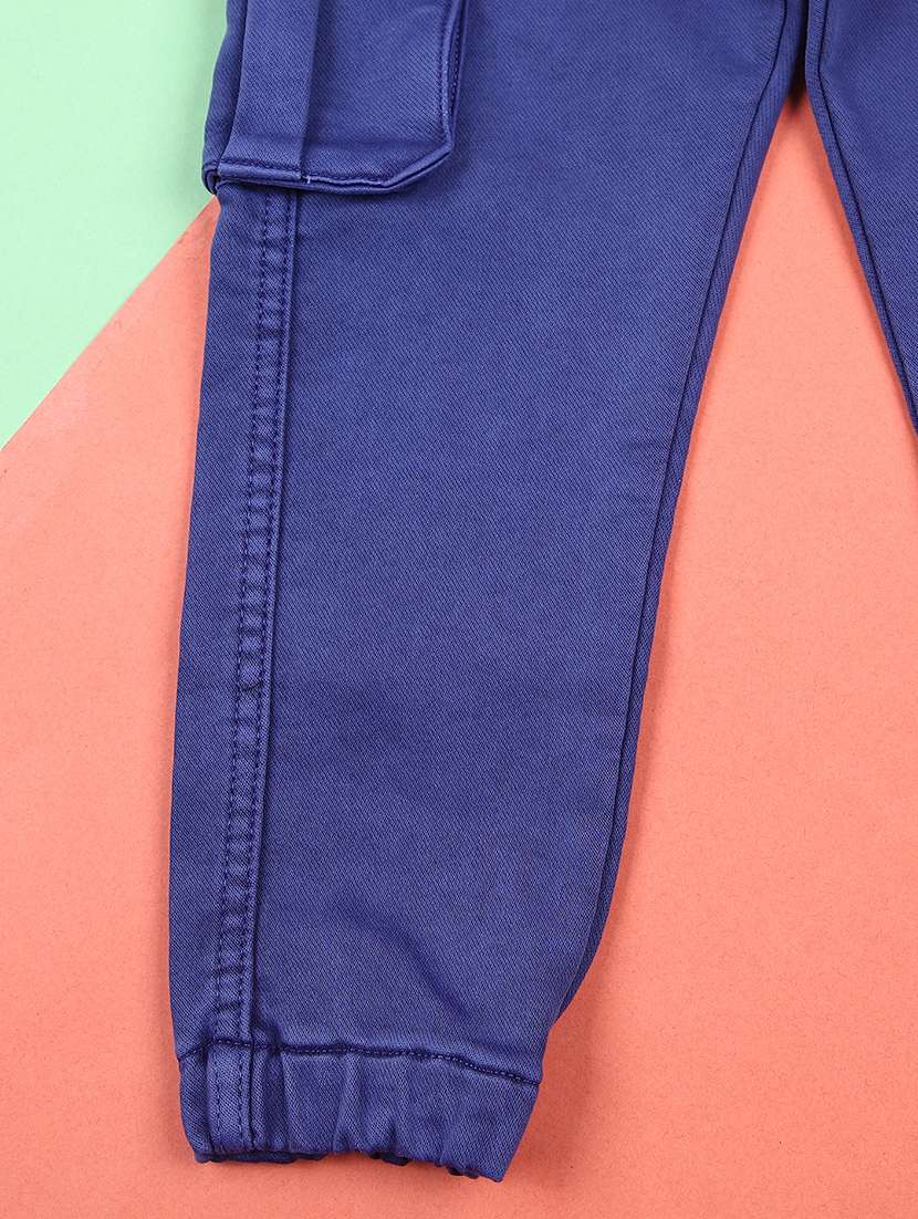 boys solid mid rise cargo - 21712013 -  Standard Image - 3