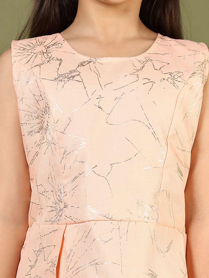 girls printed sleeveless round neck frock - 21712032 -  Standard Image - 5