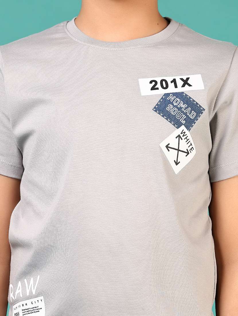 boys grey printed short sleeve regular fit t-shirt - 21712047 -  Standard Image - 5