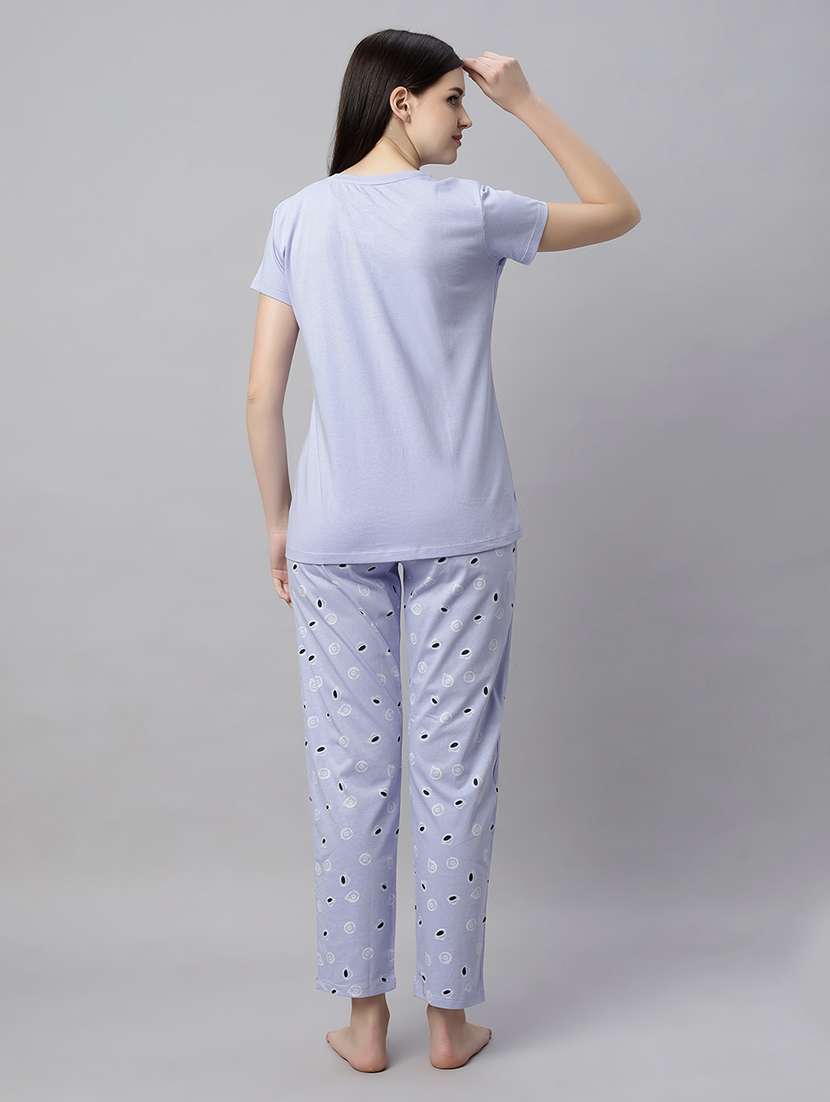 women printed nightwear pyjama set  - 21712071 -  Standard Image - 3