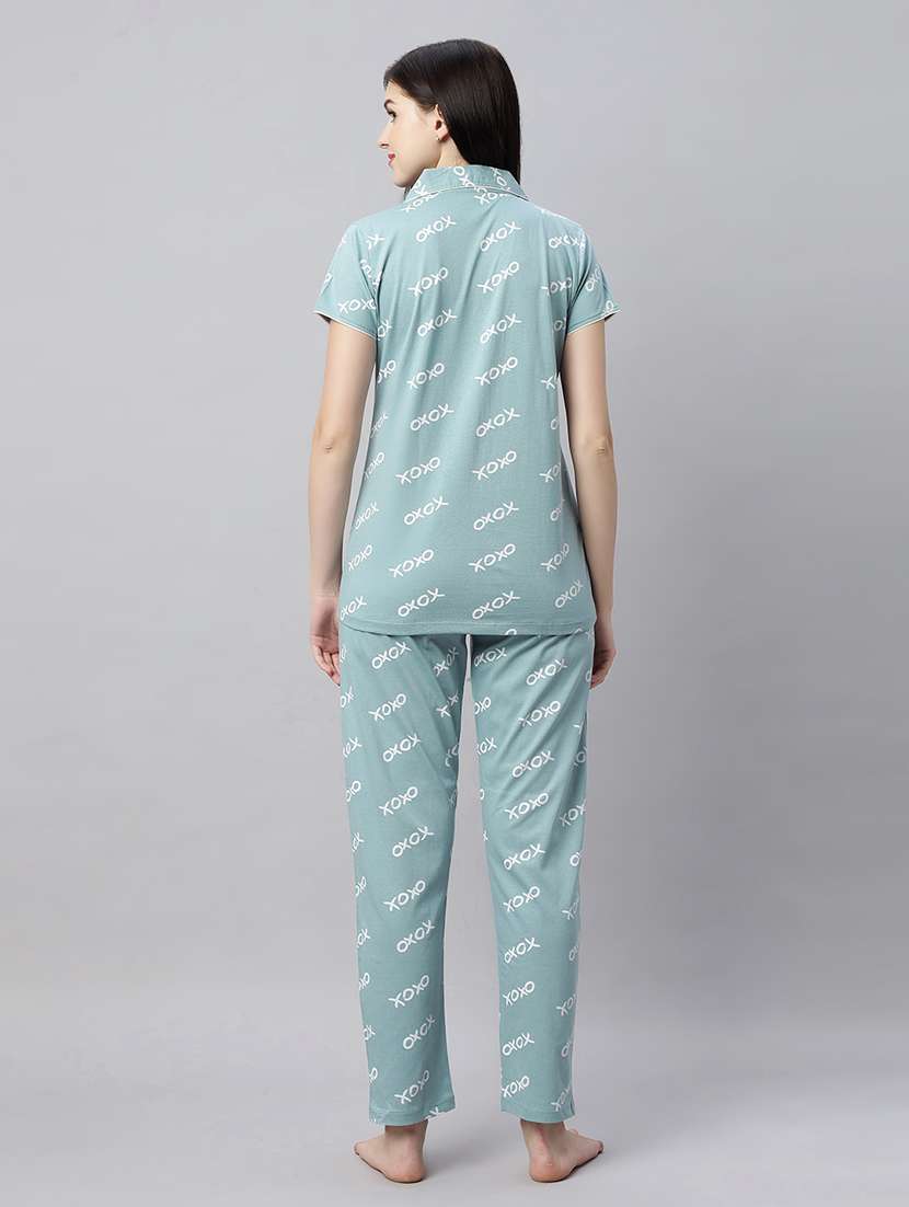 women printed nightwear pyjama set  - 21712078 -  Standard Image - 3