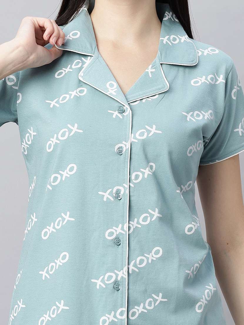 women printed nightwear pyjama set  - 21712078 -  Standard Image - 5