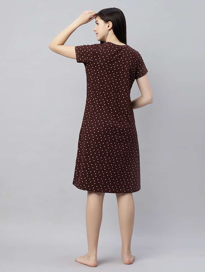 women round neck printed sleepshirts - 21712079 -  Standard Image - 3