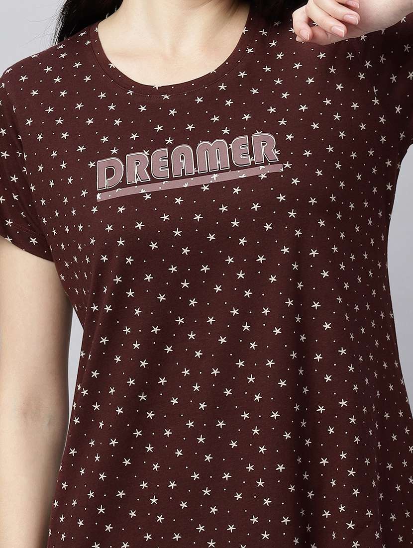 women round neck printed sleepshirts - 21712079 -  Standard Image - 5