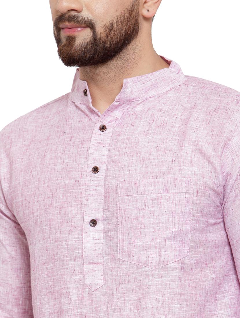 men mandarin neck solid short kurta - 21712087 - Standard Image - 5