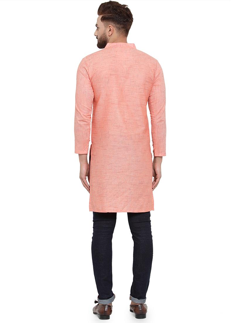 men mandarin neck solid long kurta - 21712088 - Standard Image - 3