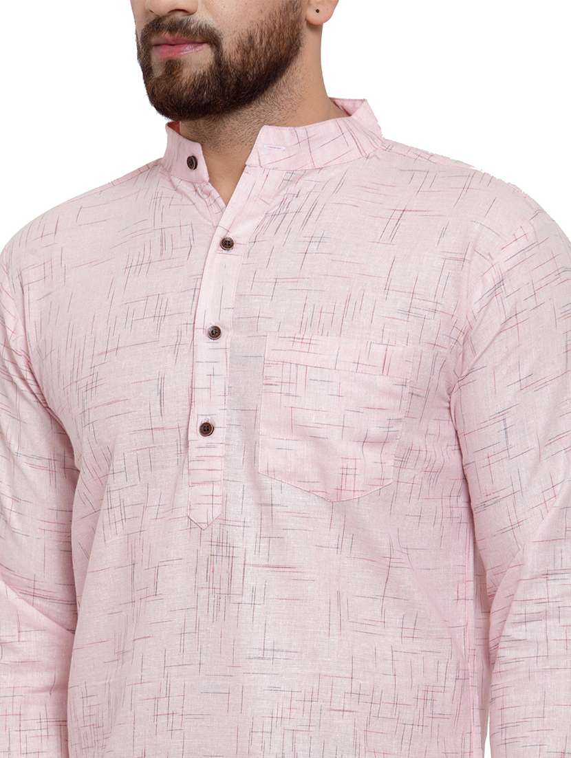 men mandarin neck solid long kurta - 21712094 - Standard Image - 5