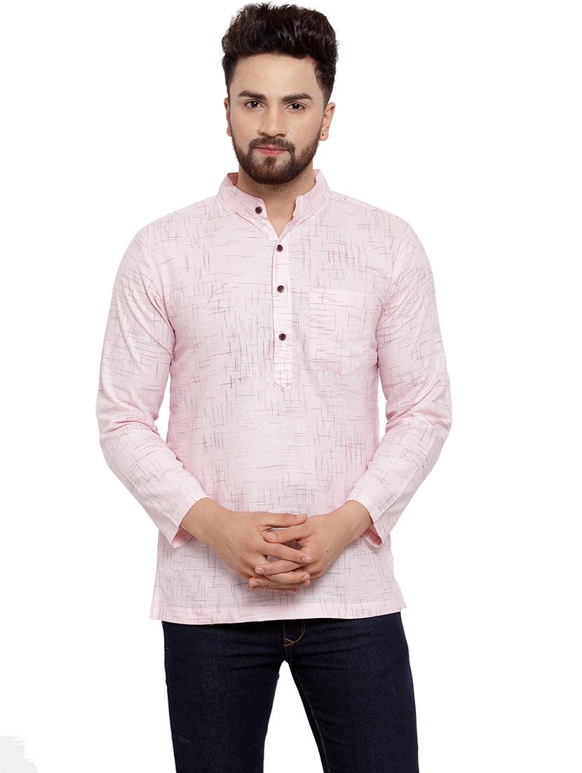 men mandarin neck solid short kurta - 21712095 - Zoom Image - 0