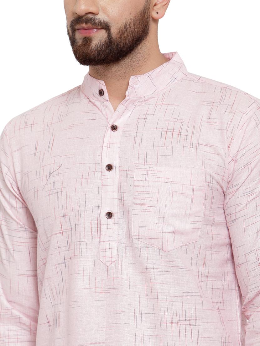 men mandarin neck solid short kurta - 21712095 - Standard Image - 5