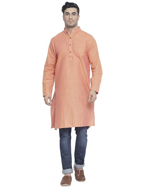 men mandarin neck solid long kurta - 21712112 -  Standard Image - 0