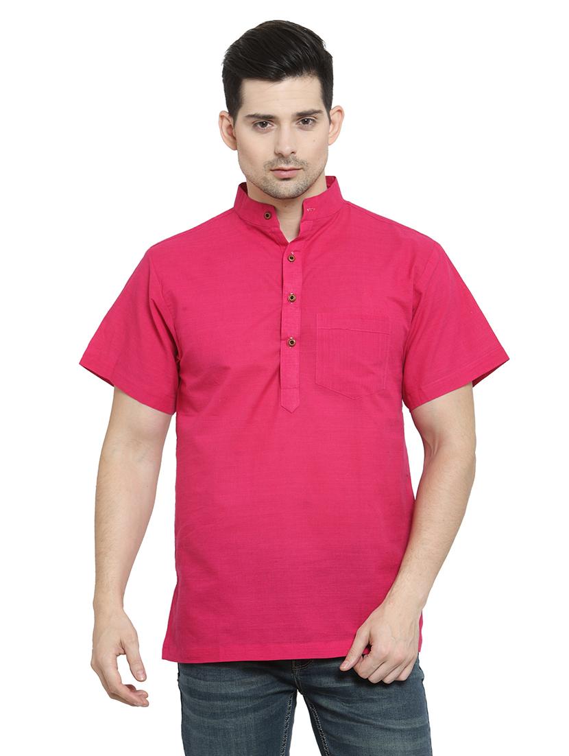 men mandarin neck solid short kurta - 21712125 -  Zoom Image - 0
