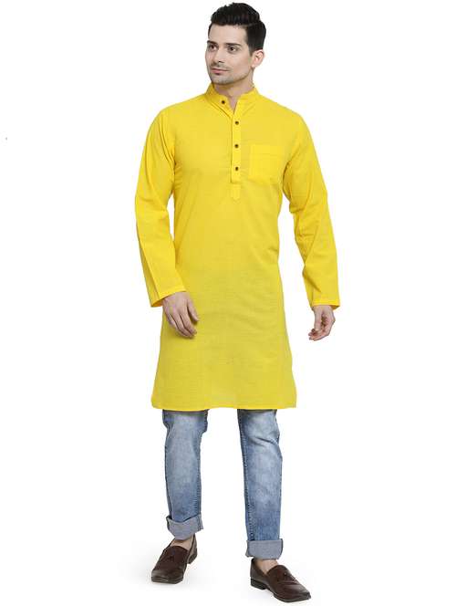 men mandarin neck solid long kurta - 21712128 -  Standard Image - 0