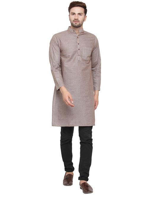 men mandarin neck solid long kurta - 21712168 -  Standard Image - 0