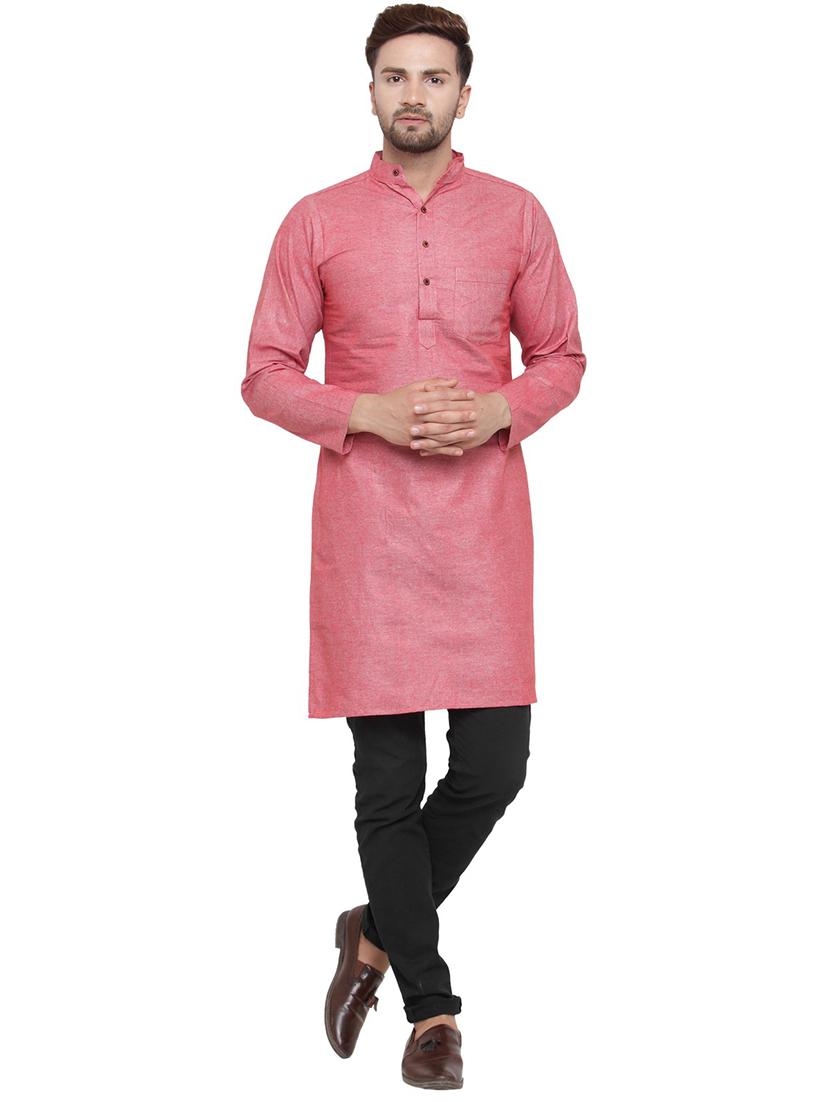 men mandarin neck solid long kurta - 21712172 - Zoom Image - 0