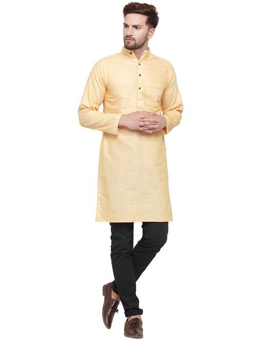 men mandarin neck solid long kurta - 21712183 -  Standard Image - 0