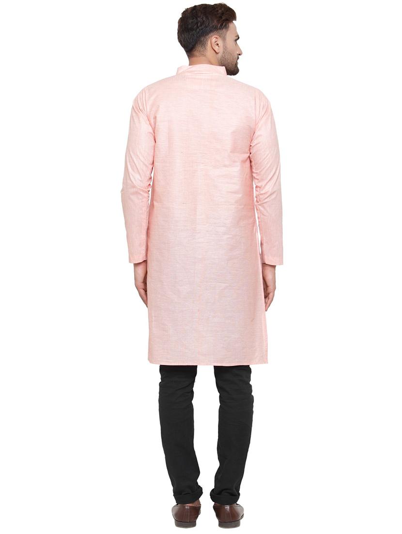 men mandarin neck solid long kurta - 21712188 - Standard Image - 3