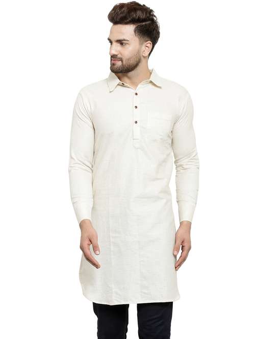 men long sleeves solid pathani kurta - 21712192 -  Standard Image - 0