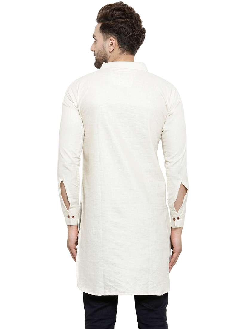 men long sleeves solid pathani kurta - 21712192 -  Standard Image - 3