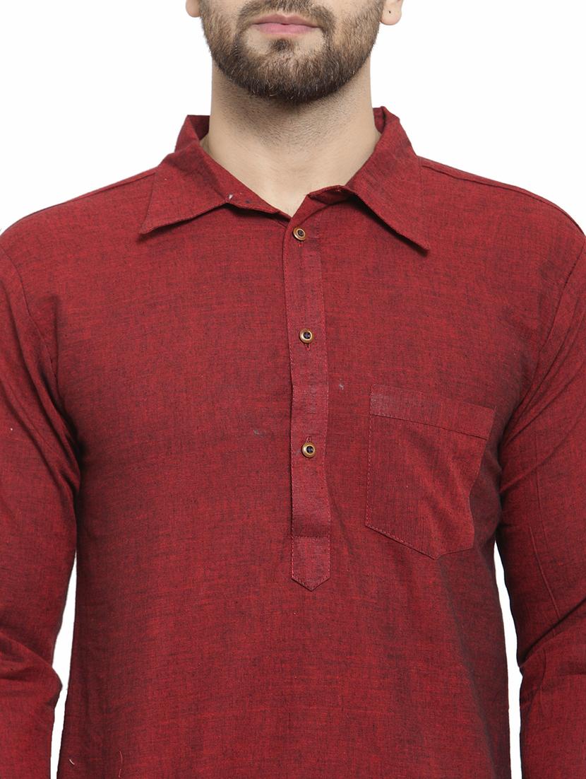 men long sleeves solid pathani kurta - 21712195 - Standard Image - 5