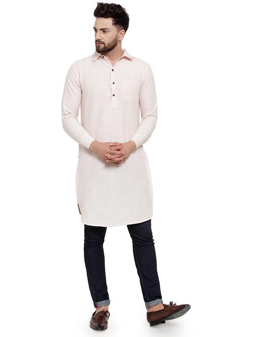 men long sleeves solid pathani kurta - 21712203 -  Standard Image - 0